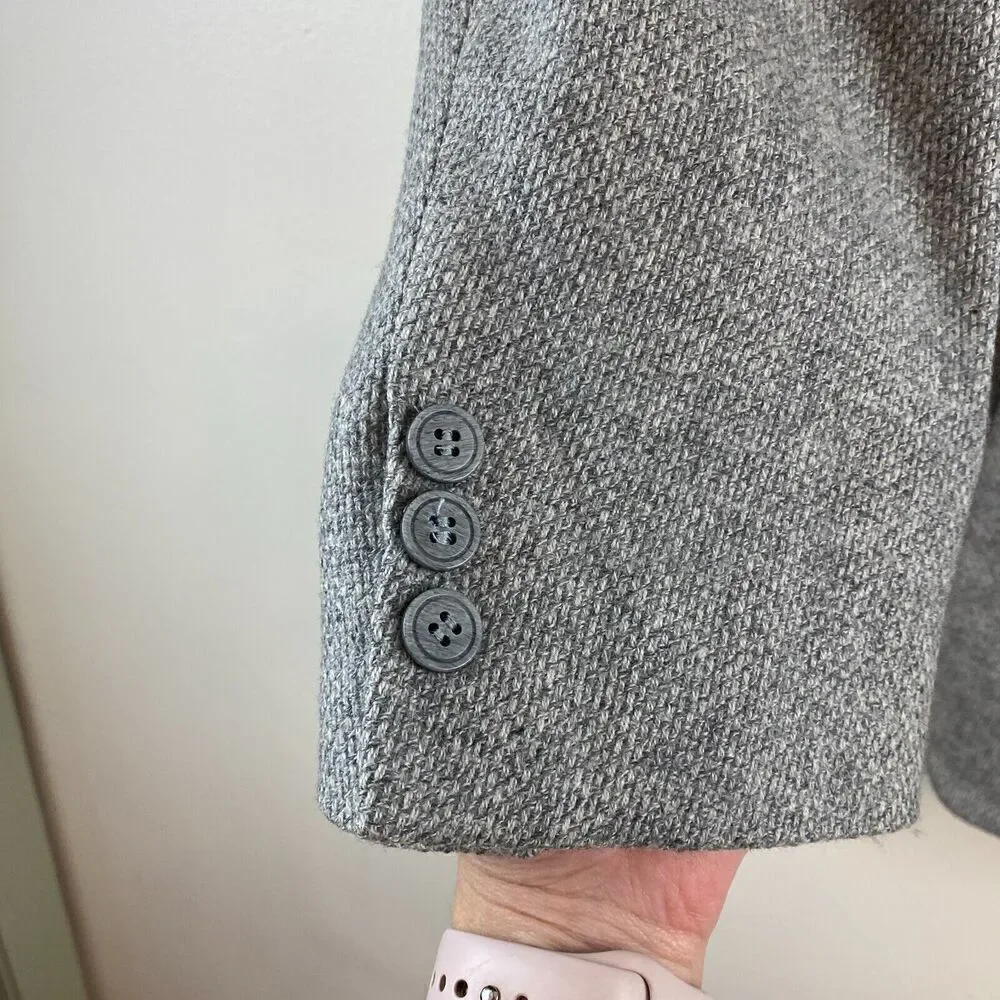 Canali Blazer 52R XXL Gray Check 100% Pure Wool Proposta Made in Italy Jacket